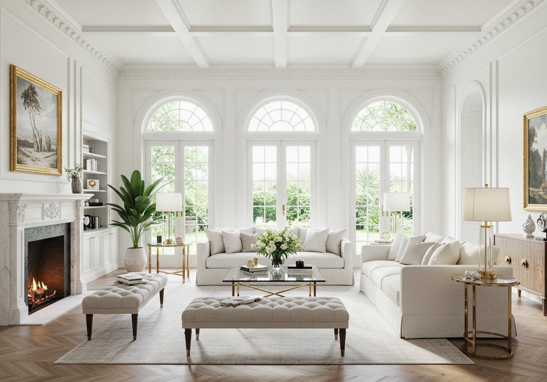 Freshly painted bright interior living space